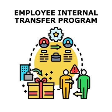 Employee internal transfer program improving career development Stock Illustration