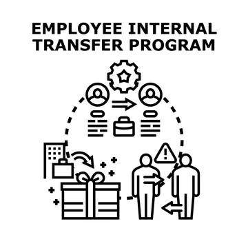 Employee internal transfer program improving career development Stock Illustration