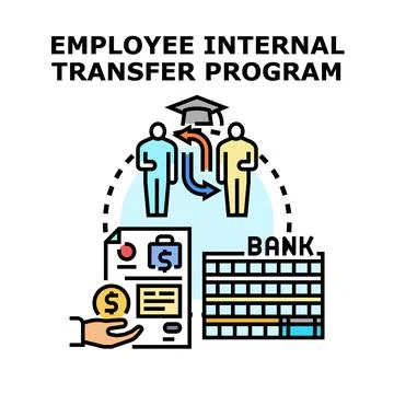 Employee internal transfer program offering career mobility Stock-Illustration