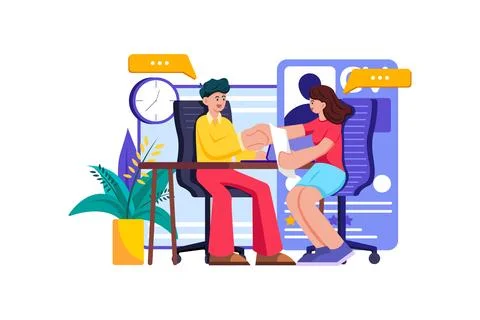 Employee Interview Stock Illustration
