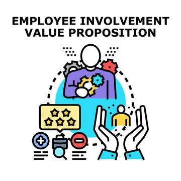 Employee involvement value proposition business strategy concept Stock Illustration