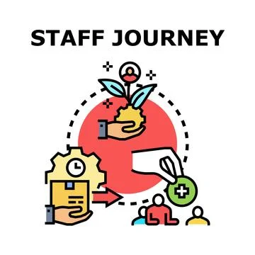 Employee journey development path with growth opportunities Stock Illustration