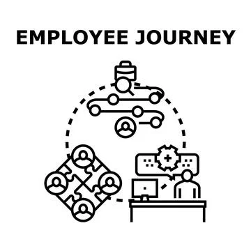 Employee journey optimizing human resource development process Stock Illustration