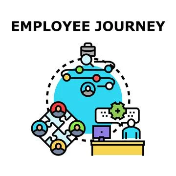 Employee journey optimizing human resource development process Stock Illustration