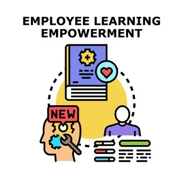 Employee learning empowerment helping skill development concept Stock Illustration