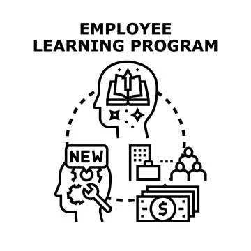 Employee learning program developing new skills knowledge Stockillustratie