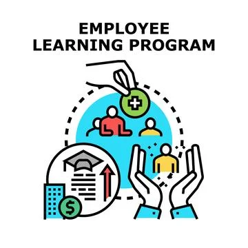 Employee learning program for skill development and business growth Illustration