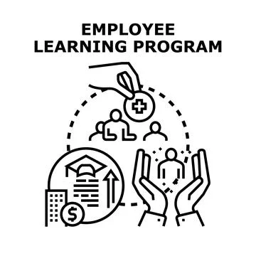 Employee learning program for skill development and business growth Stock Illustration