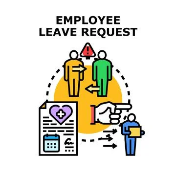 Employee leave request for sick day, vacation, or absence Stock Illustration