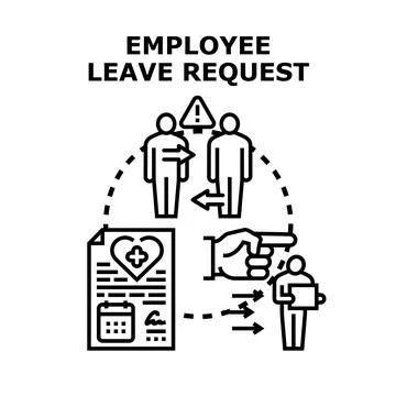 Employee leave request for sick day, vacation, or absence Stock Illustration