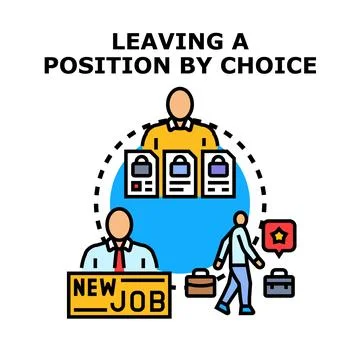 Employee leaving current work for new job Stock Illustration