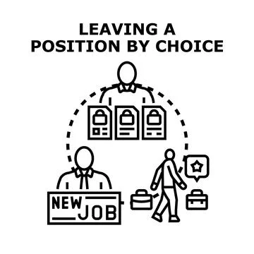 Employee leaving current work for new job Stock Illustration
