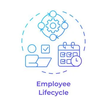 Employee lifecycle blue gradient concept icon Stock Illustration