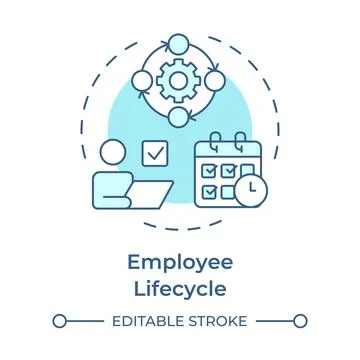 Employee lifecycle soft blue concept icon Stock Illustration