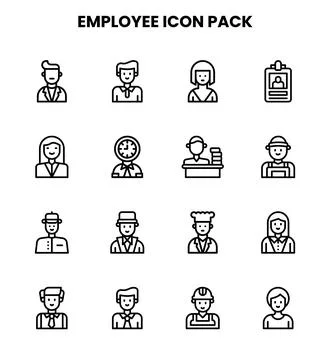 Employee Line Bundle Icons Pack イラスト素材