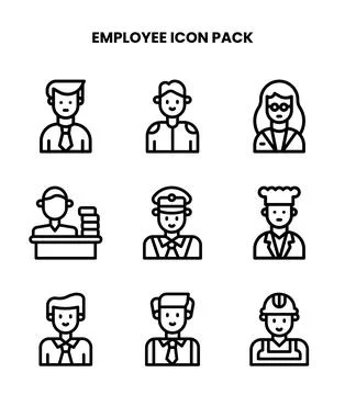 Employee Line Vector Icons Pack Stock Illustration