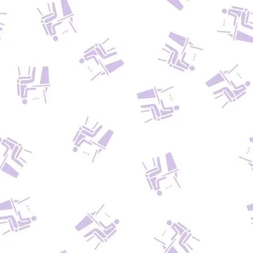 Employee looking on computer screen glyph seamless pattern Stock Illustration