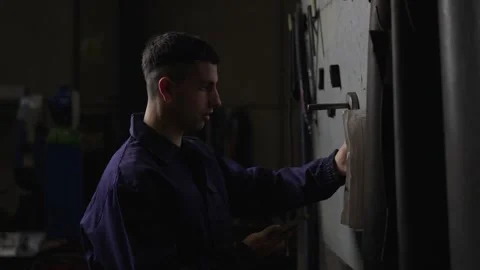 Employee looking plan in a board Stock Footage 266950841