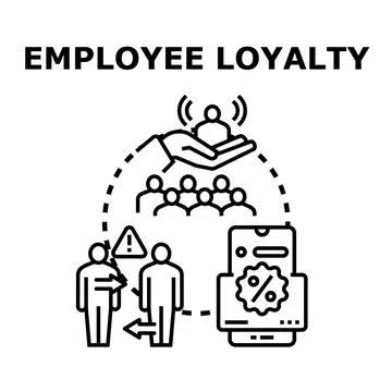 Employee loyalty program attracting and engaging staff Stock Illustration