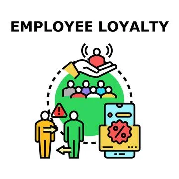 Employee loyalty program attracting and engaging staff Stock Illustration