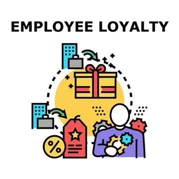Employee loyalty program rewarding dedicated human resources Stock Illustration
