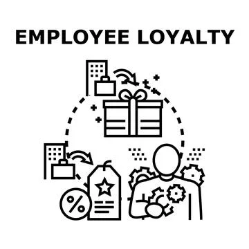 Employee loyalty program rewarding dedicated human resources Illustration