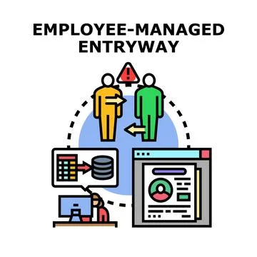 Employee managed digital access control system concept Stock Illustration