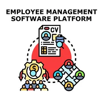 Employee management software platform optimizing recruitment and team colla.. Stock Illustration