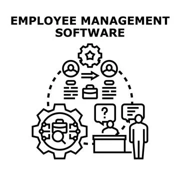 Employee management software system for talent and hr Ilustração Stock