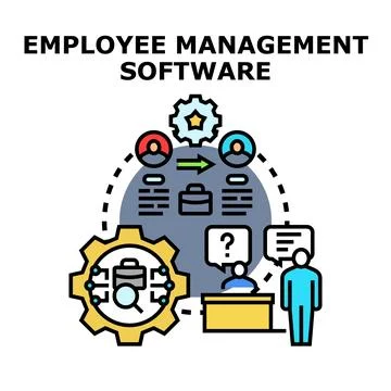 Employee management software system for talent and hr Ilustração Stock