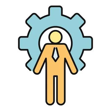 Employee manager concept icon symbolizing business process management Ilustración de archivo