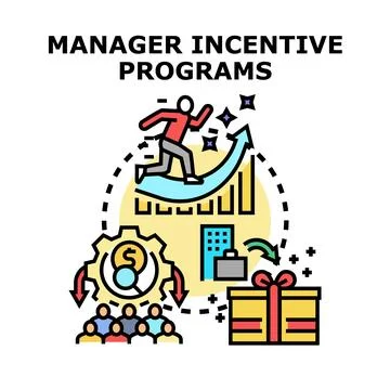 Employee manager incentive programs driving business growth Stock-Illustration