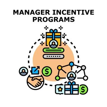Employee manager incentive programs rewarding business success Stock Illustration