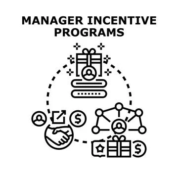 Employee manager incentive programs rewarding business success Ilustración de archivo