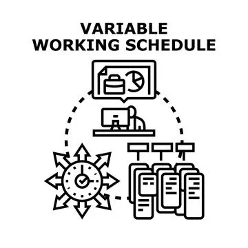 Employee managing variable working schedule with flexible time Stock Illustration