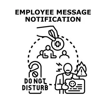 Employee message notification concept depicting communication and warning Stock Illustration