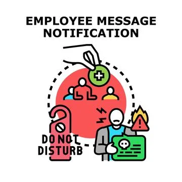 Employee message notification concept depicting communication and warning Stock Illustration