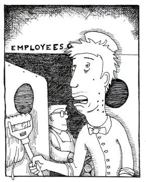 Employee Mops the Floor 스톡 일러스트