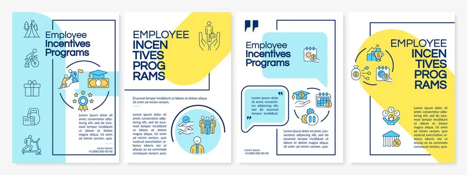 Employee motivation programs brochure template Stock Illustration