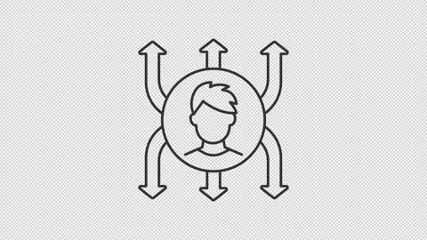 Employee multitask line animation Stock Footage 313978323