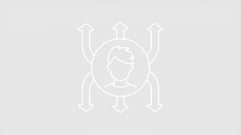 Employee multitask white line animation Stock Footage 313980074