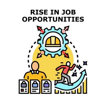 Employee navigating a rising career path with new opportunities Stock Illustration