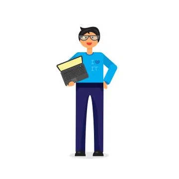 Employee with notebook Stock Illustration