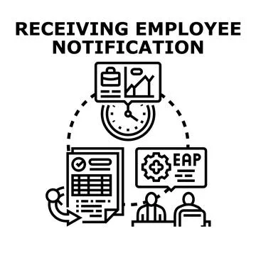Employee notification system providing workplace support program Ilustração Stock