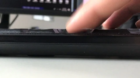 Employee of an office is typing Stock Footage 119697068