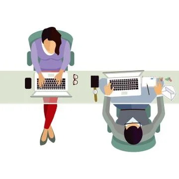 Employee at the office work Stock Illustration