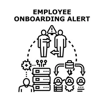 Employee onboarding alert detecting process problem Stock Illustration