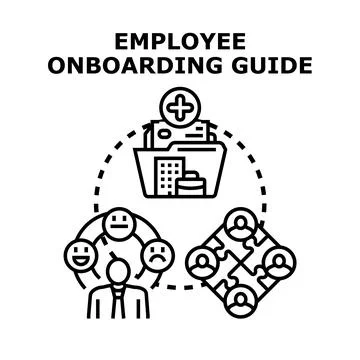 Employee onboarding guide process and integration program 스톡 일러스트