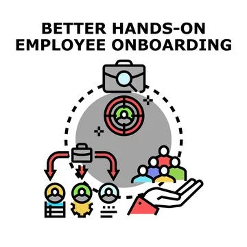Employee onboarding process improving integration and adaptation Stock Illustration
