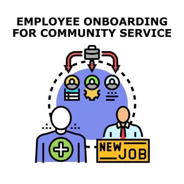 Employee onboarding program for community service engagement Stock Illustration